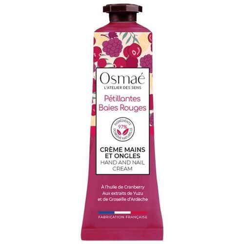 80279 Osmaé Crèmes Mains Et Ongles Pétillantes Baies Rouges 30 Ml 