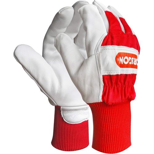 KALANKA-OREGON - Gants de Travail en Cuir & Tissu Extensible, Poignets Élastiques, Gants de Jardinage & Bricolage, Anti-Froid / Vent / Humidité - Taille Unique