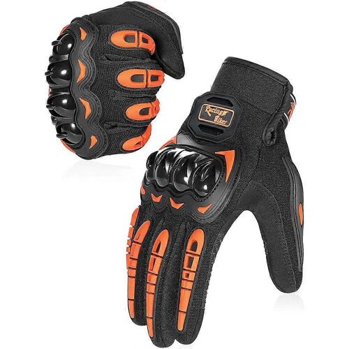 (Taille Orange : M) Gants De Moto, Gants À Écran Tactile À Doigt Complet Pour Les Courses De Motos, Vtt, Escalade, Chasse, Motocross Et Autres Sports De Plein Air