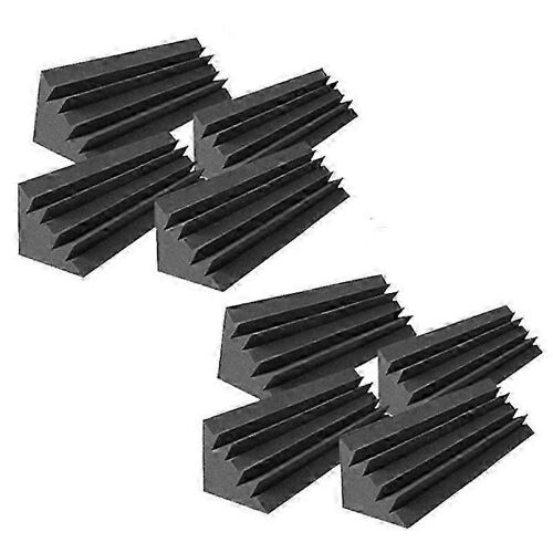 8 Pcs Panneaux Acoustiques Studio Acoustique Mousse Insonorisée,Traitement Sonore Bass Trap Corner,Panneaux Sonores Cales De Panneaux Sonores,12X12X48cm