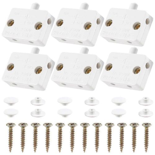 6pcs Porte Led Interrupteur Pour Placard Lumière, Interrupteurs De Lampe Électrique, Blanc