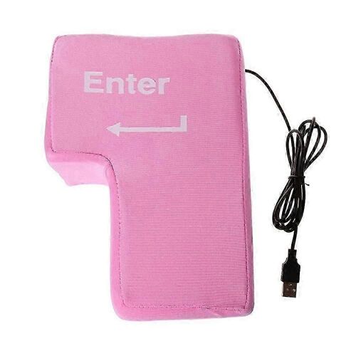 1pcs grand USB entrer clé anti-stress bouton de décompression ordinateur nimporte quel coussin de ventilation oreiller de bureau pour programmeur, rose