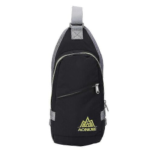 AONIJIE Sports imperméable en nylon simple épaule Sling Messager Sac Poitrine Croix Pochette (Noir)