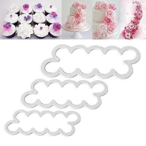Lot De 3 Emporte-Pièces - Roses En Pâte D'amande - Moules - Cuisson Blanc