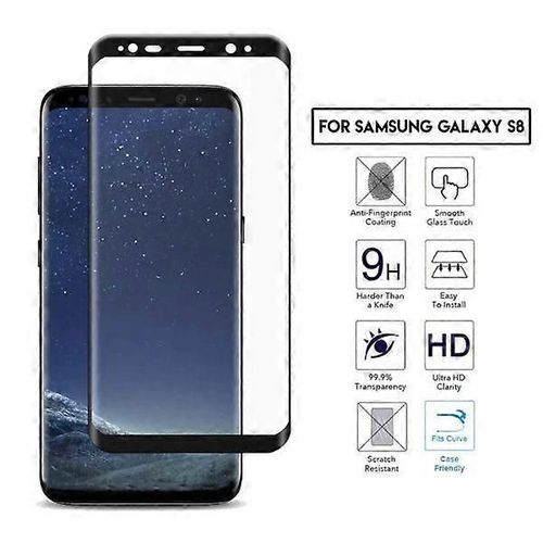 Galaxy S8 3d Curve Hd Protection D¿Écran Fibre De Carbone Verre Trempé Noir