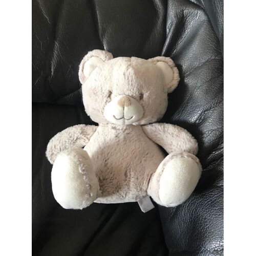 Doudou Peluche Ours Gris Tex Baby 18cm