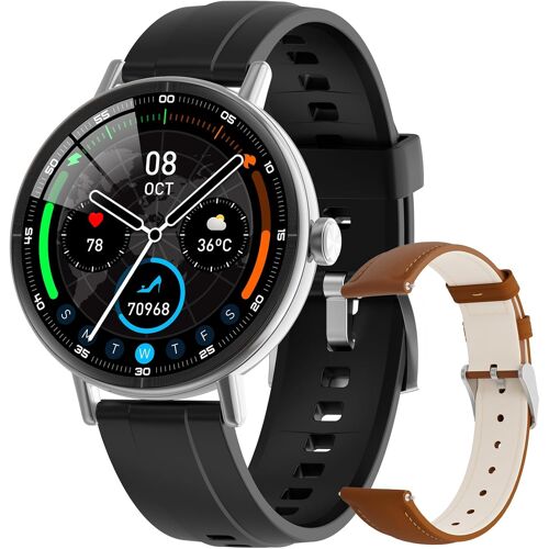 Montre Connectée Homme Femme avec Réponse/Appel, 1.27"" Cadran Dynamique - Fréquence Cardiaque/Sommeil/SpO2,Montre Connectée Femme pour Samsung/iPhone/Android, Étanche IP68, 110+ Modes Sport- Noir