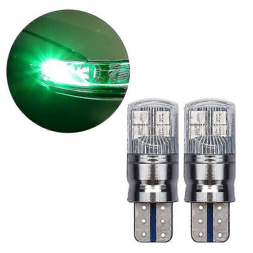 2pcs W5w 3030 Smd Canbus Car T10 Led Wedge Reverse Lamp Bulb Pour Dégagement Lumière - Vert