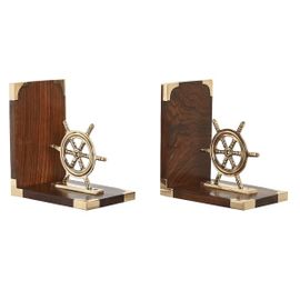 Bookend DKD Home Decor 30 x 10 x 16 cm Vintage Brass Rudder