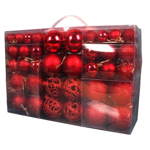 Ensemble d'ornements de boules de Noël Rouges Décorations saisonnières Style 1 goodnice