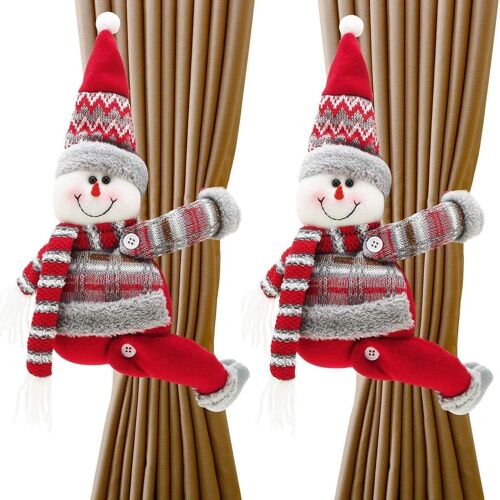 Boucle de rideau de noël, 2 pièces, décorations de fenêtre de noël, dessin animé goodnice