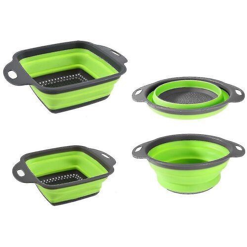 Lot De 4 Passoires Pliables En Silicone ¿ Paniers Égouttoirs À Fruits Et Légumes Peu Encombrants Pour La Cuisine