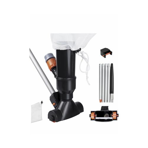 Kit d'aspirateur de piscine portable avec manche en aluminium et sac en filet - Solution d'entretien facile pour piscine
