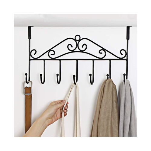 Porte-serviettes en métal avec crochets - Organiseur décoratif pour rangement à domicile