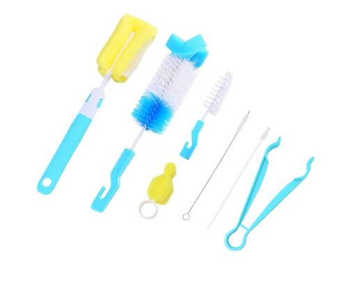 Daixeisncx Kit De Nettoyage Pour Biberons 7 Pièces - Entretien Complet Pour Biberons, Tétines Et Pailles - Bleu