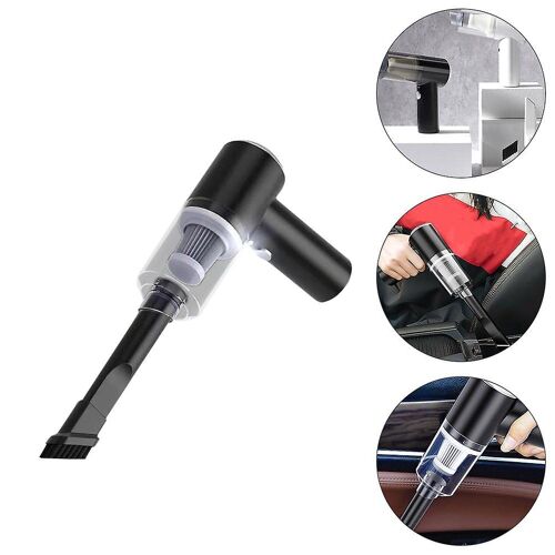 Aspirateur de voiture sans fil ¿ Rechargeable à main avec aspiration puissante, lumière LED et filtre lavable ¿ Puissance 9000 PA