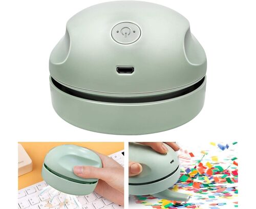 Aspirateur de bureau compact USB avec brosse ¿ Mini aspirateur haute efficacité pour la poussière et les débris