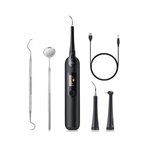 Nettoyeur dentaire à ultrasons - Élimine efficacement la plaque dentaire et les taches avec 5 modes, sans danger pour les dents et les gencives, accessoires inclus