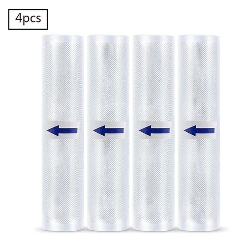 Rouleaux de sacs sous vide sans BPA - 4 grands sacs 28 x 500 cm pour toutes les machines à sceller, conservation et fraîcheur des aliments à usage intensif