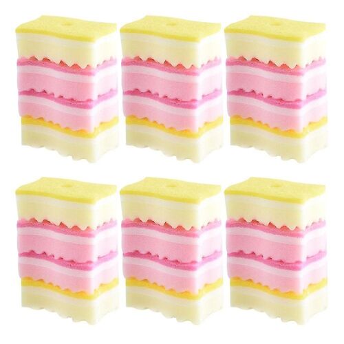 Lot de 24 éponges de cuisine ondulées ¿ Torchons à haute absorption pour un nettoyage efficace de la vaisselle, des bols et des poêles