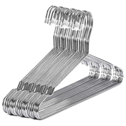 Cintres en acier inoxydable de qualité supérieure - 40 cm, lot de 20, robustes, antidérapants et peu encombrants
