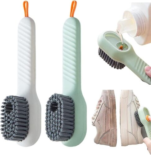 Brosse à chaussures liquide multifonctionnelle avec long manche - Idéale pour nettoyer les chaussures, les baignoires et plus encore !