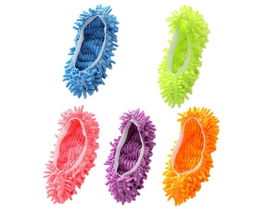 5 Paires De Chaussons Lavables Pour Un Nettoyage Facile Des Sols ¿ Chaussons Anti-Poussière En Chenille Pour La Maison Et Le Bureau