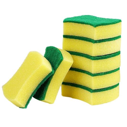 Éponges de nettoyage de cuisine anti-rayures de qualité supérieure - Lot de 20 éponges à récurer vertes pour un nettoyage efficace