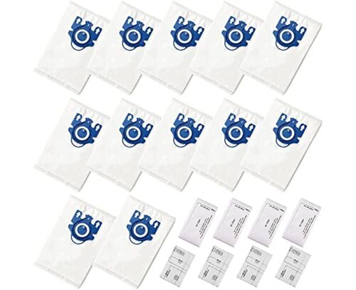 Lot de 12 sacs d'aspirateur Miele GN + 4 filtres pré/post-moteur pour modèles S8000, S5000, S2000, S800, S600 et S400i