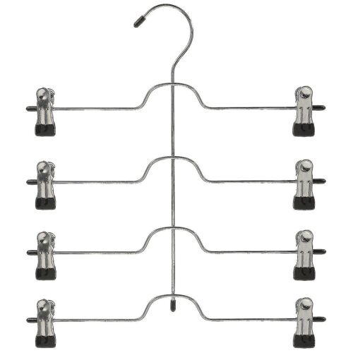 Cintre métallique multicouche peu encombrant pour pantalons, jupes et chaussettes avec pinces - Organiseur de placard infroissable