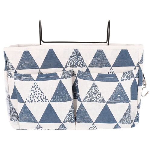 Panier de rangement élégant à suspendre au chevet pour livres, téléphones et magazines - Toile et fer durables, idéal pour les dortoirs et les petits espaces