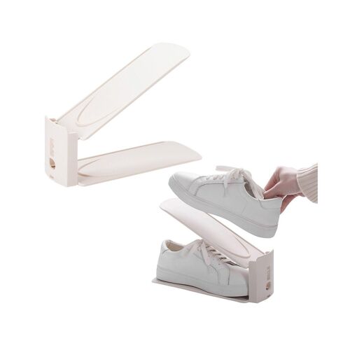 Étagère À Chaussures Réglable ¿ Empilable Peu Encombrant Pour Hommes Et Femmes, Convient Aux Talons Hauts Et Aux Baskets, Plastique Durable