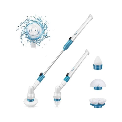 Brosse rotative électrique sans fil ¿ Outil de nettoyage polyvalent avec têtes de brosse interchangeables pour la maison et la voiture