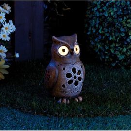 Chouette Décorative Solaire À Led 16 Cm
