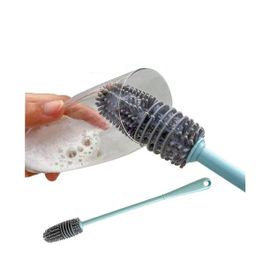 Lot De 3 Brosses À Biberons En Silicone ¿ Brosse À Long Manche Pour Un Nettoyage Facile Des Biberons, Des Tasses Et Des Verres