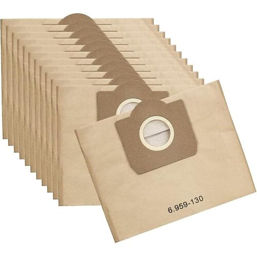 Lot de 12 sacs collecteurs de poussière pour aspirateurs Karcher (modèles WD3200, WD3300, A2200, MV3 et plus) - Capacité 18 L