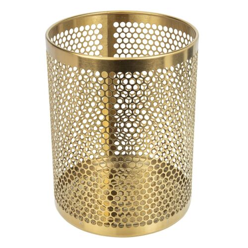 Élégante Corbeille À Papier En Acier Inoxydable Doré ¿ Poubelle Compacte Pour Bureau, Salle De Bain Et Petits Espaces