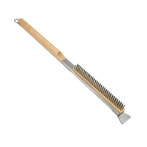 Brosse à pizza en fil de cuivre de qualité supérieure avec grattoir ¿ Durable, ergonomique, idéale pour la cuisine et le nettoyage en extérieur