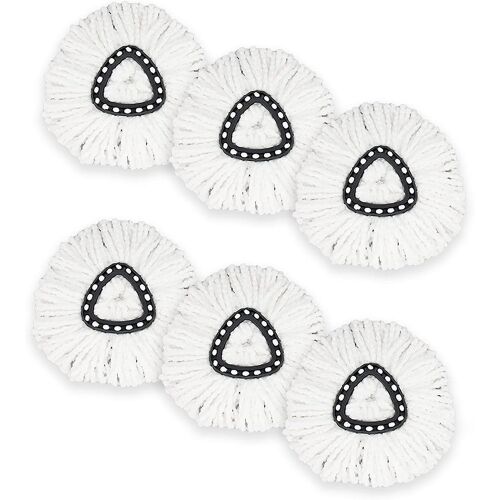 Lot de 6 recharges de balais en microfibre pour balais rotatifs ¿ Têtes de rechange durables et lavables en machine pour tous types de sols.