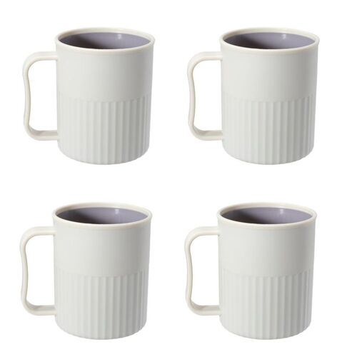 Tasses à café en plastique créatives (paquet de 4), tasses de fête améliorées blanches goodnice
