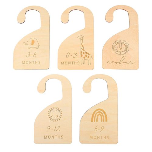 Lot De 5 Séparateurs De Vêtements Pour Bébé Pour Organiser La Chambre De Bébé - Organisateurs De Garde-Robe Élégants En Bois