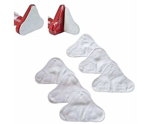 Lot de 6 tampons de rechange lavables pour balai vapeur H2O X5 ¿ Chiffons de nettoyage en microfibre haute absorption
