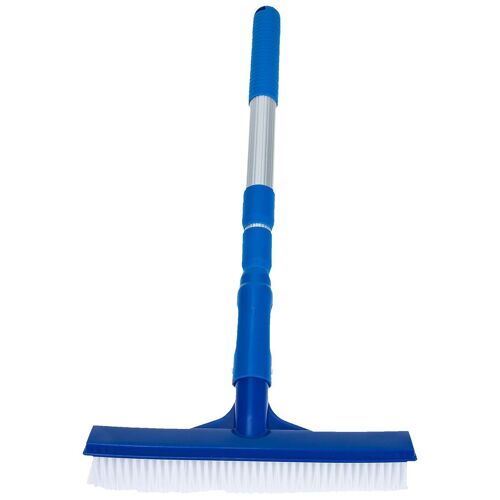 Brosse de sol bleue durable avec manche télescopique pour le nettoyage de la maison - Polyvalente et facile à utiliser