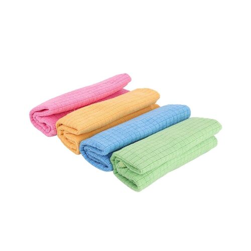 Lot de 4 torchons en microfibre ¿ Serviettes de cuisine absorbantes et non collantes pour un lavage et un entretien efficaces de la vaisselle et des surfaces