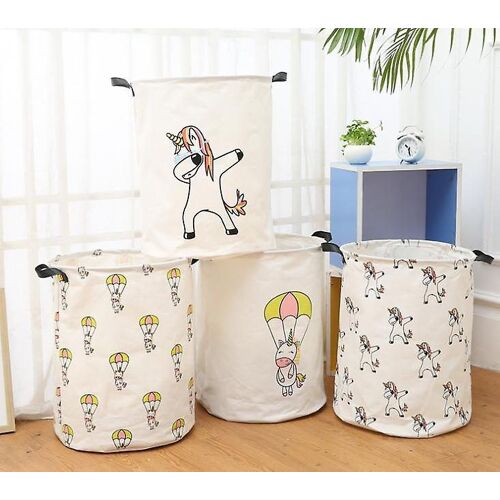 Panier à linge pliable en toile élégant pour jouets et rangement ¿ Organiseur domestique durable, imperméable et polyvalent