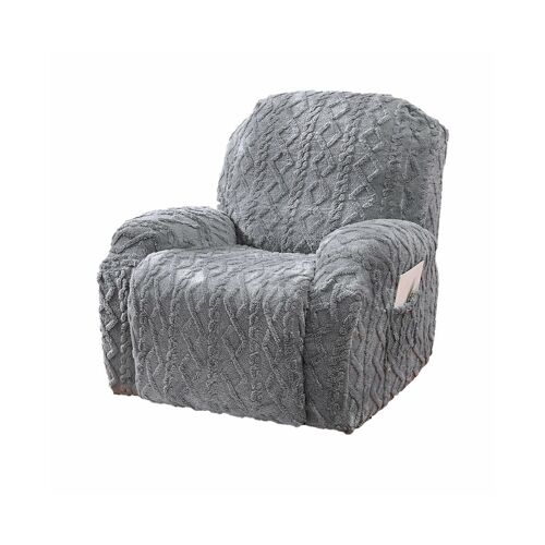 Housse élégante pour fauteuil inclinable gris avec poche de rangement - Ajustement universel, lavable en machine, parfaite pour la décoration intérieure