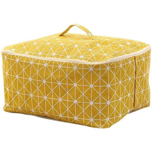 Grands sacs de rangement en lin résistants à la poussière pour vêtements, couvertures et jouets - Pliables avec fenêtre transparente et fermeture éclair