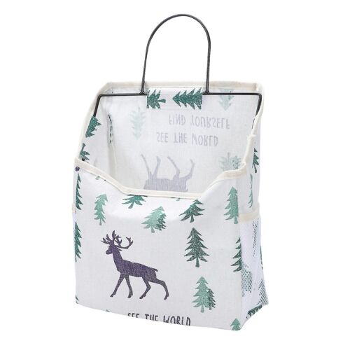 Sac De Rangement Suspendu En Lin - Organiseur Mural Pour Courses, Articles De Toilette, Jouets Et Plus Encore - Solution Gain De Place Pour Placard