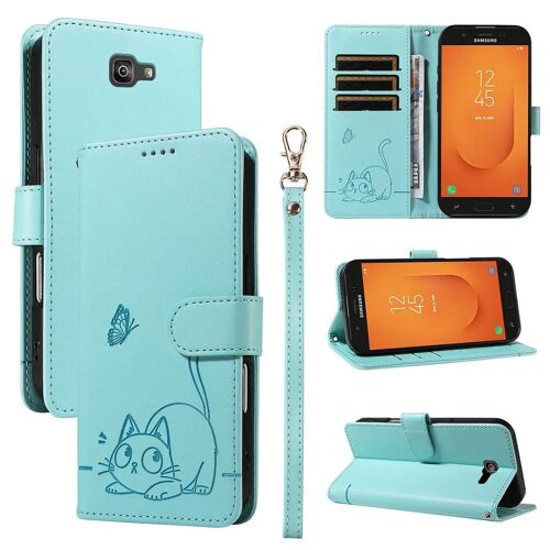 SATURCASE Coque pour Samsung Galaxy J7 Prime, Chat Mignon PU Cuir Magnétique Flip Portefeuille Support Porte-Carte Dragonne Protecteur Housse Étui pour Samsung Galaxy J7 Prime (ZC-Brown)