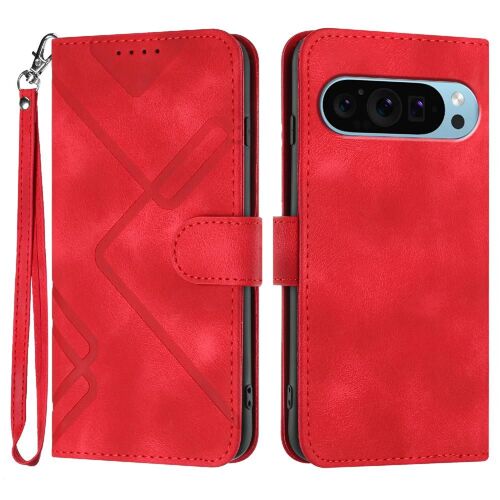 Case For Google Pixel 9 Magnetic Cover Pu Leather Flip Wallet With Card Slot Stand - Rouge